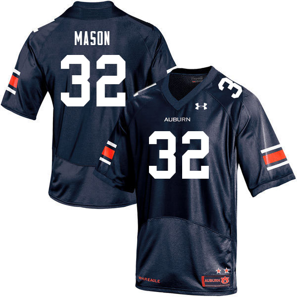 Auburn Tigers Men's Trent Mason #32 Navy Under Armour Stitched College 2021 NCAA Authentic Football Jersey PGL0174YL